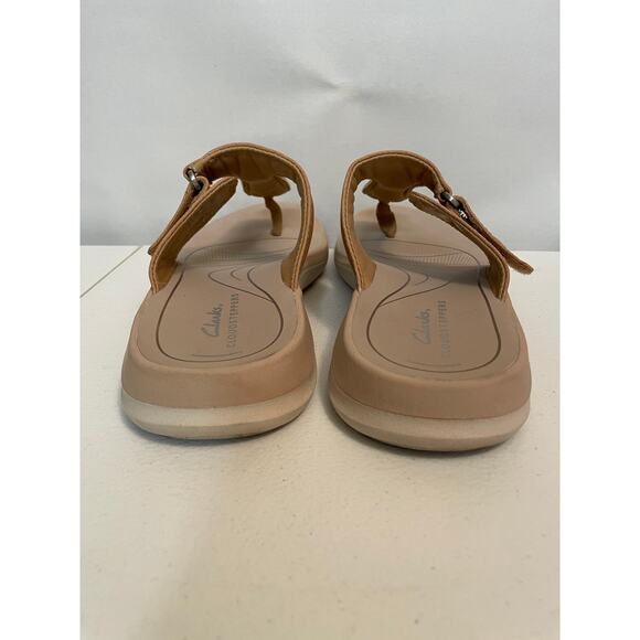 Clark’s women’s flip flop tan Cloud steppers size 7 latch hook closure - Picture 4 of 7